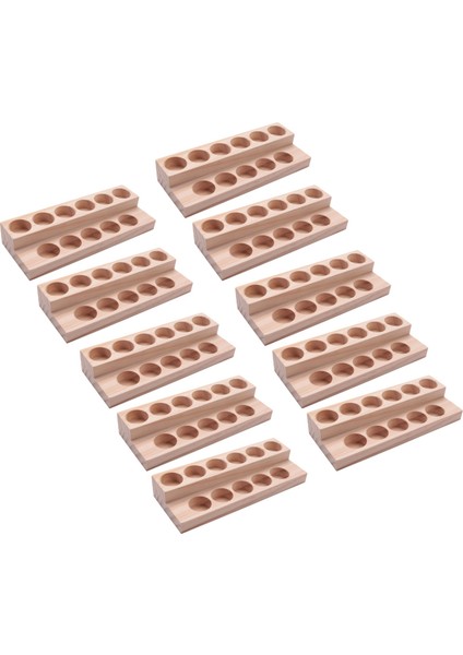 10X 11 Delik Ahşap Uçucu Yağ Tepsisi El Yapımı Doğal Ahşap Vitrin Gösteri Istasyonu 5-15ML Şişeler Için (Yurt Dışından)