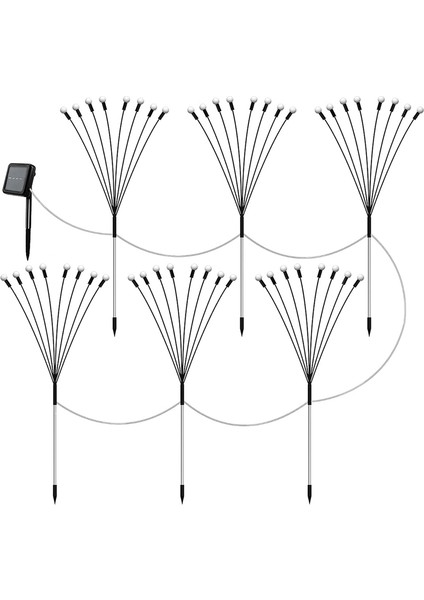 Güneş Enerjili Bahçe Işıkları, 6 Paket 8 LED Güneş Işıkları Dış Mekan Suya Dayanıklı, Ateşböceği Yolu Işıkları Yard Veranda Için Rüzgarla Sallanır (Yurt Dışından)