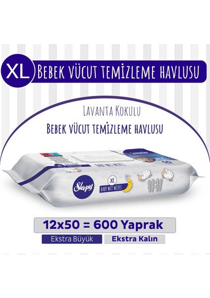 Xl Lavanta Kokulu Bebek Vücut Temizleme Havlusu 12X50(600 Yaprak)