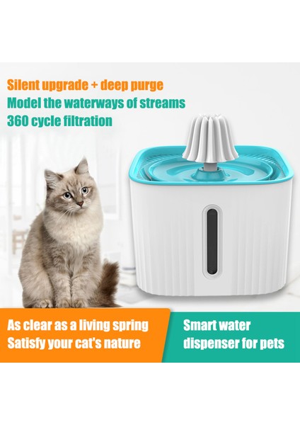 Kedi Su Çeşmesi Kase, Pet Içme Sebili 2.5l LED Işık Su Seviyesi Penceresi ile Süper Sessiz Köpek Sulama Çeşmeleri (Yurt Dışından)