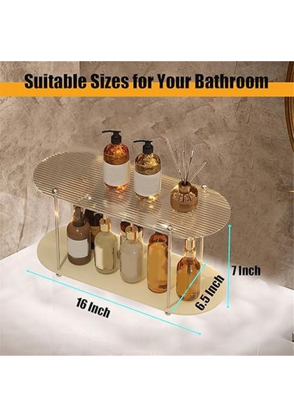 2 Katlı Banyo Tepsisi, Makyaj Rafı Tezgah Üstü Düzenleyici, Banyo Rafı Düzenleyici, Kozmetik, Cilt Bakımı, Parfümlükler,организаторы Hmoe (Yurt Dışından) fırsatları