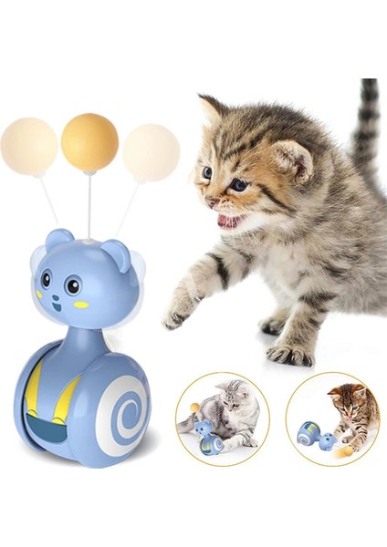 Kedi Oyuncak Tumbler Salıncak Oyuncaklar Kediler ile Uyumlu Komik Denge Arabası Interaktif Yavru Kedi Oyuncak Tüy Topu ile Kedi Oyuncağı Pembe (Yurt Dışından) fiyatları