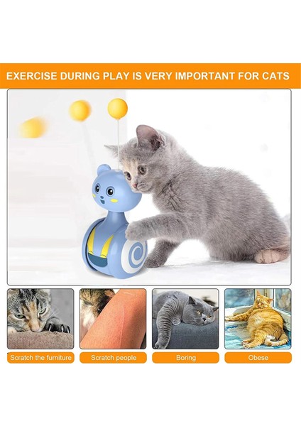 Kedi Oyuncak Tumbler Salıncak Oyuncaklar Kediler ile Uyumlu Komik Denge Arabası Interaktif Yavru Kedi Oyuncak Tüy Topu ile Kedi Oyuncağı Pembe (Yurt Dışından) indirimleri