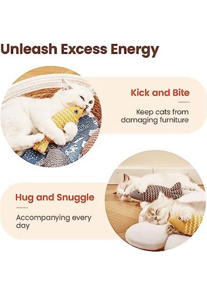 Paket Kedi Oyuncakları Balık, Kapalı Kedilerle Uyumlu Kedi Çiğneme Oyuncak Kedi Nipleri Oyuncakları (Yurt Dışından) fırsatları