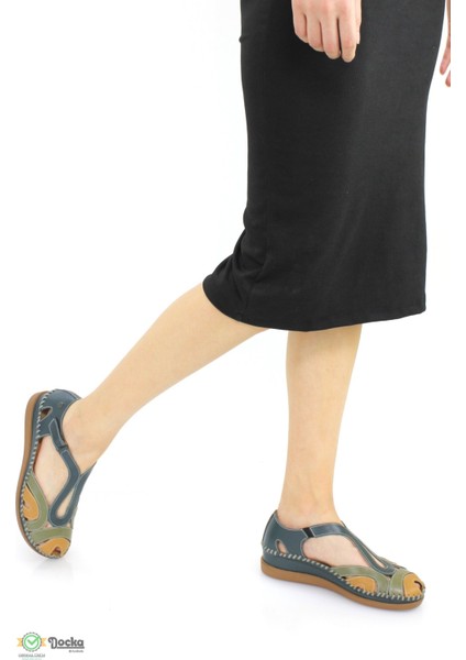 Mammamia Kadın Renkli Deri Ortopedik Önü Kapalı Günlük Sandalet F24/SN22521Y fiyatları