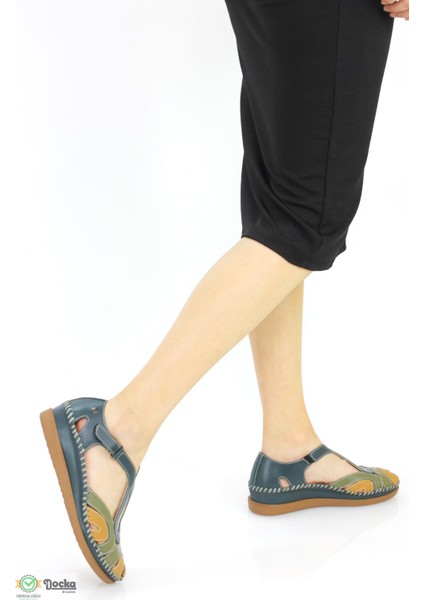 Mammamia Kadın Renkli Deri Ortopedik Önü Kapalı Günlük Sandalet F24/SN22521Y fırsatları