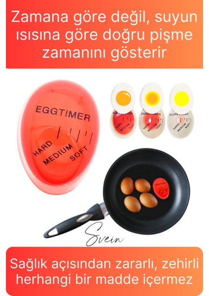 Dublör Yumurta Zamanlayıcı Göstergeli Egg Timer Pişirme Haşlama Süresi Kıvam Ayarlama Aparatı