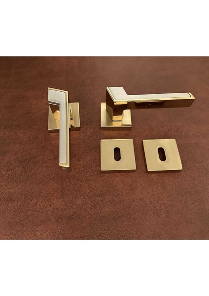 Albatros Gold Kare Rozetli Oda Kapı Kolu Koldoor 3 Takım indirimleri