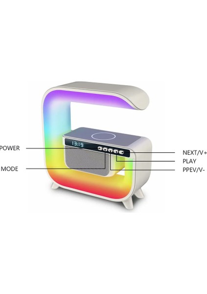 Xm-G3 Smart Light Sound Machine Kablosuz Şarj Hoparlör Çok Modlu Işık Kutusu