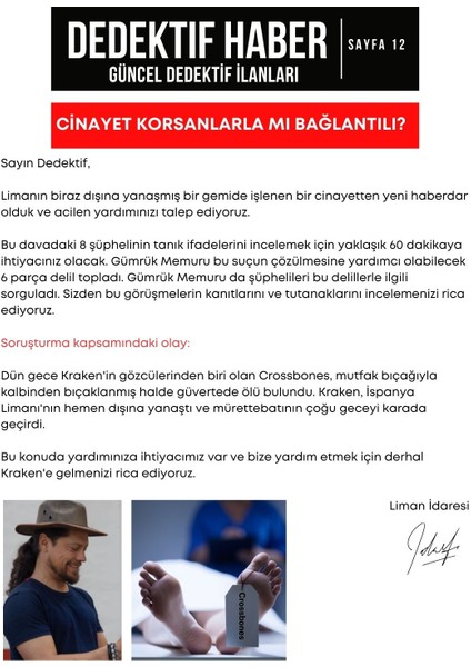 Gemi Davası - Dedektif Oyunu - Cinayet Çözme Oyunu - Dedektiflik Suçluyu Bulma Gizemli Davalar