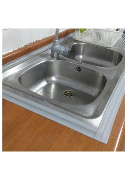 Buffer® Gri Su Sızdırmaz  Banyo Mutfak Lavabo Küvet Izolasyon Şerit Bant