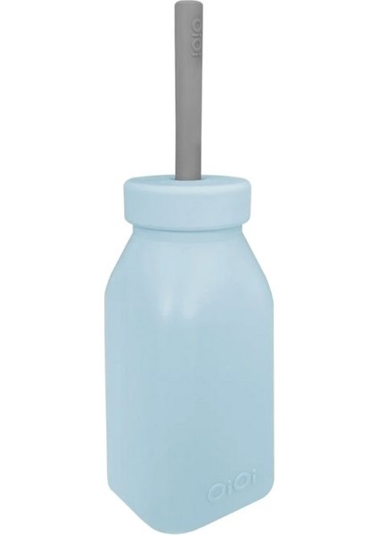 Oioi Silikon Şişe ve Pipet | Mineral Blue – Powder Grey