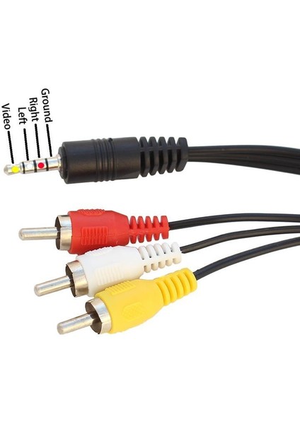 PrimeX Plus Primex PX-4824 3.5 mm Stereo To 3 Rca Dişi Tos Çevirici Dönüştürücü Ses/görüntü Kablosu, 3.5mm To Rca Görüntü Aktarıcı