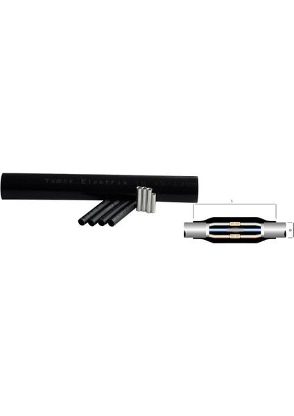 3X185+95 Alüminyum Isı Büzüşmeli Ek Mufu 1 kv