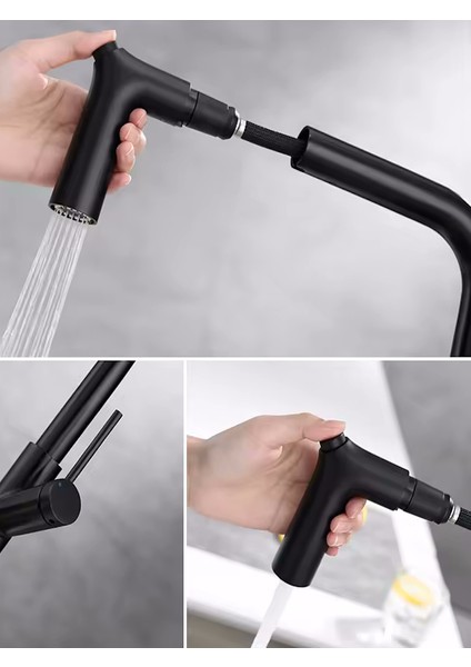 Siyah Spiralli Mutfak Bataryası Eviye Bataryası - BTR60B fırsatları