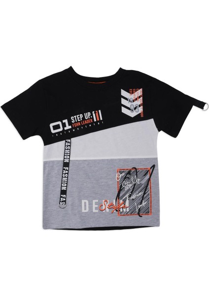 Erkek Çocuk Fashion Yazı Baskılı Yazlık T-Shirt Şort 2'li Takım modelleri