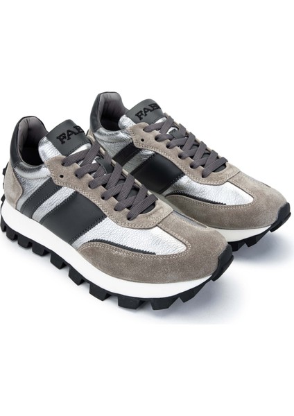 Erkek Hakiki Deri Gri Sneakers & Spor Ayakkabı 510 FU1026CL Erk Ayk Y24 Alpaca/londra/argnt