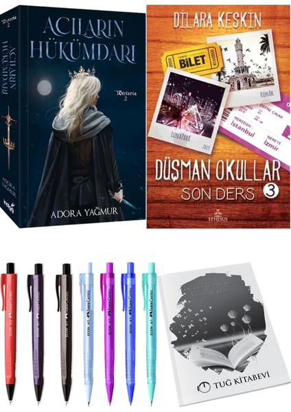 Acıların Hükümdarı - Düşman Okullar 3 + Kalem + Not Defteri