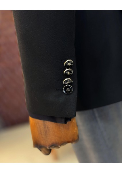 Italyan Stil Slim Fit 8 Drop Mono Yaka Erkek Ceket Siyah T10773 fırsatları