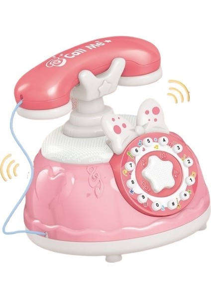 Eğlenceli Eğitici Çocuk Telefon Sabit Hat Oyuncak Işık Yayan Ses Çok Fonksiyonlu Erken Eğitim Makinesi Oyuncak Erkek ve Kız Çocukları Için (Yurt Dışından)