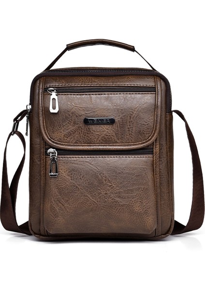 Taşınabilir Retro Omuz Çantası Erkek Crossbody Çanta Erkek Sırt Çantası (Yurt Dışından)