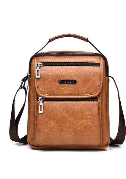 Taşınabilir Retro Omuz Çantası Erkek Crossbody Çanta Erkek Sırt Çantası (Yurt Dışından)