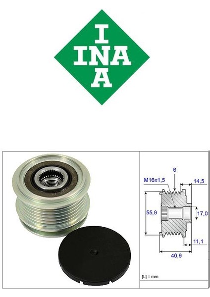 Alternatör Kasnağı Bora Caddy Crafter 30-35 30-50 Golf 4-5-6 Jettapolo 3-4-5 Passat B6 B7 B8 535001210