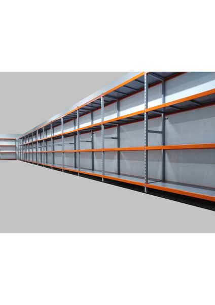 Rafburada® 4 Katlı 3'lü Depo Rafı. 150-300 kg Taşıma Kapasiteli H. Rack 60X90X200