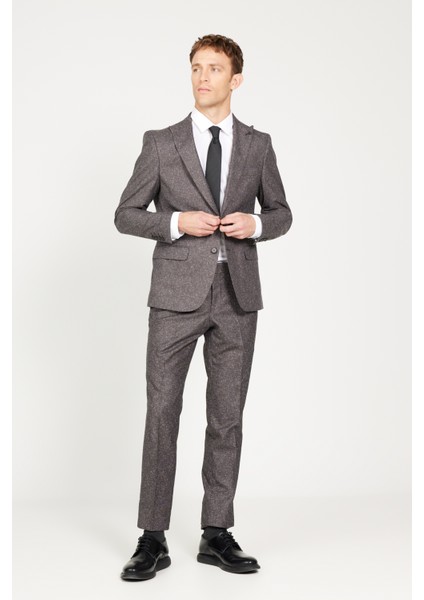 Ekstra Slim Fit Dar Kesim Kırlangıç Yaka Tweet Desenli Takım Elbise fiyatları