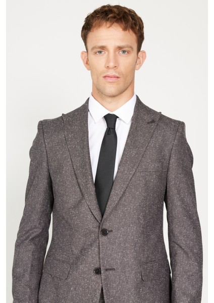 Ekstra Slim Fit Dar Kesim Kırlangıç Yaka Tweet Desenli Takım Elbise fırsatları