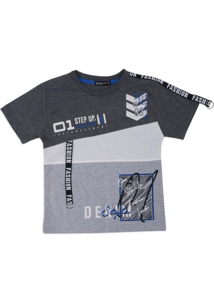 Erkek Çocuk Fashion Yazı Baskılı Yazlık T-Shirt Şort 2'li Takım modelleri