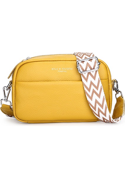 Basit Tek Omuz Askılı Çanta Üst Katman Inek Derisi Küçük Kare Çanta (Yurt Dışından)