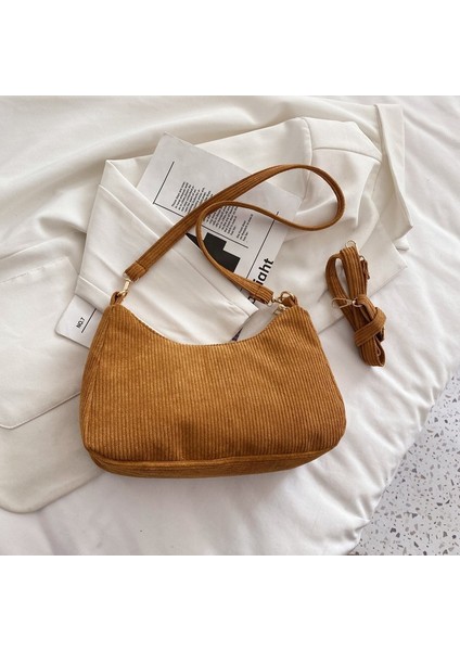 Kadın Tek Omuzdan Askili Çanta Düz Renk Askılı Çanta Moda Küçük Çanta Kadın (Yurt Dışından)