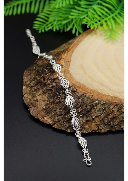 Yaprak Model Telkari 925 Ayar Gümüş Bileklik 201023037 modelleri