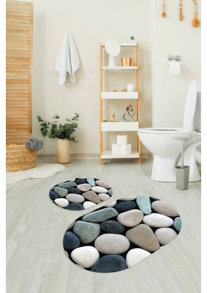 3D Dijital Baskılı Kaymaz Taban Yıkanabilir Oval Banyo Takımı Klozet Takımı, N-O-Klozet-46-Renkli, fırsatları