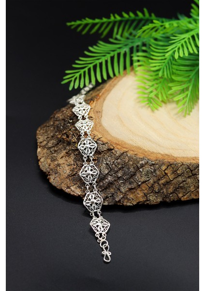 Altıgen Model Telkari 925 Ayar Gümüş Bileklik 201023045 modelleri