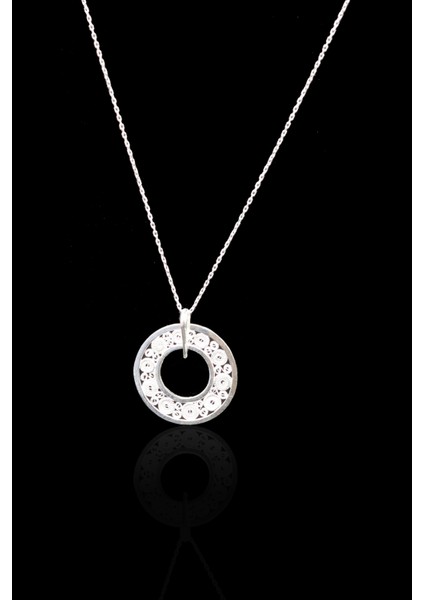 Desenli Halka Model Telkari 925 Ayar Gümüş Kolye 201023023 fiyatları