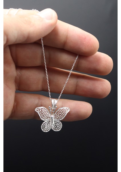 Kelebek Model Telkari 925 Ayar Gümüş Kolye 201023024 modelleri
