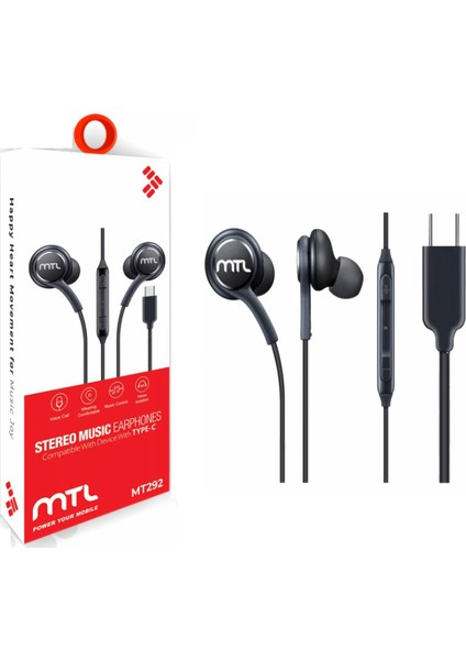Samsung Galaxy S24 Plus Uyumlu Mikrofonlu Stereo Kablolu Kulaklık MT292