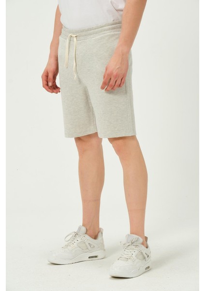 Erkek Regular Fit 3 Iplik Kumaş Şort Gri Melanj fırsatları