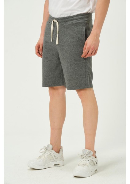 Erkek Regular Fit 3 Iplik Kumaş Şort Antrasit Melanj fırsatları