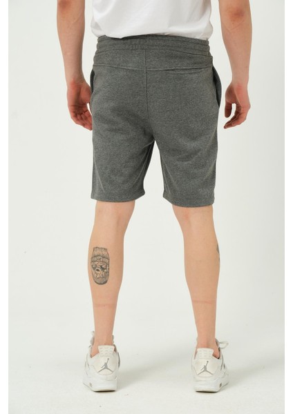 Erkek Regular Fit 3 Iplik Kumaş Şort Antrasit Melanj indirimleri