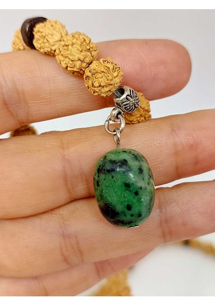 Anyolit Taşlı Rudraksha Tohum Kolye Dolama Bileklik 8mm (49702) fiyatları