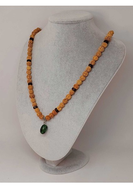 Anyolit Taşlı Rudraksha Tohum Kolye Dolama Bileklik 8mm (49702) fırsatları