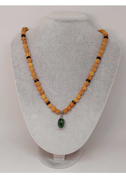 Anyolit Taşlı Rudraksha Tohum Kolye Dolama Bileklik 8mm (49702) indirimleri