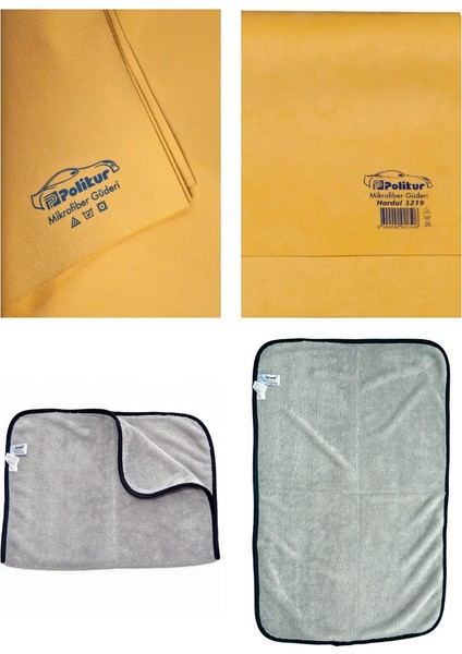 3219 Mikrofiber Güderi Oto Kurulama Bezi ve Spark 2315 Uber Oto Kurulama Havlusu (2'li Set)