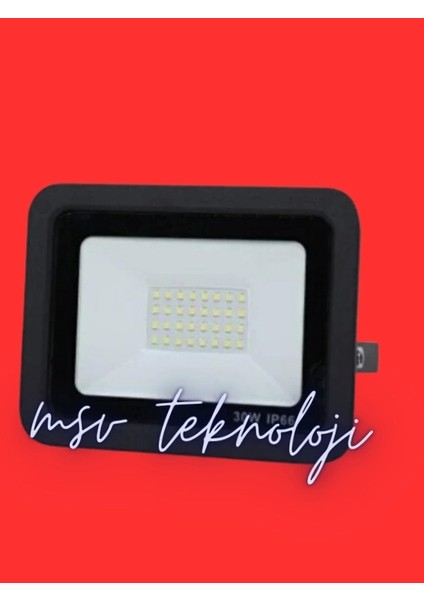 220 Volt 30 Watt Kırmızı Işık Slim LED Projektör IP65