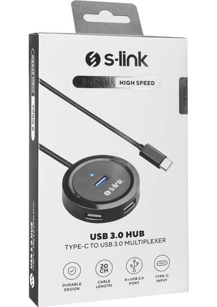 Swapp SW-U340 4 Port USB 3.0 Gri Type-C Hub indirimleri