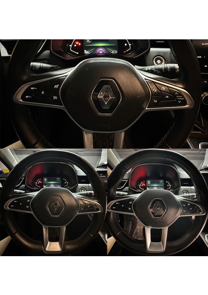 Renault Clio 5 (2019-2024) Uyumlu Yeni Tasarım Amblem Kaplama Sticker - Piano Black, Siyah & Gri indirimleri