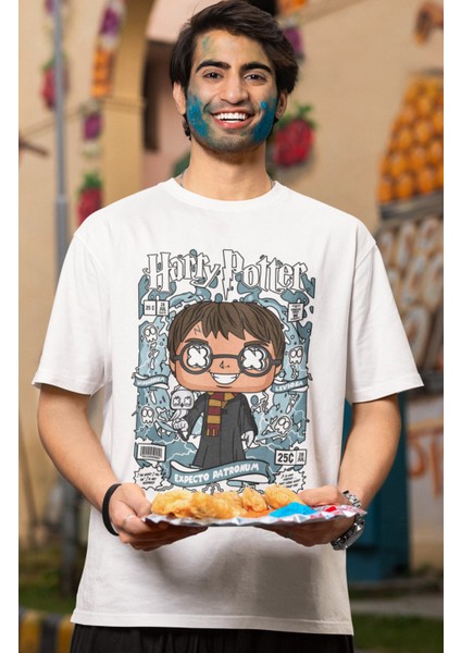 Fuddy Moda Minyatür Hp Baskılı Tişört, Erkek-Kadın Potter Baskılı T-Shirt